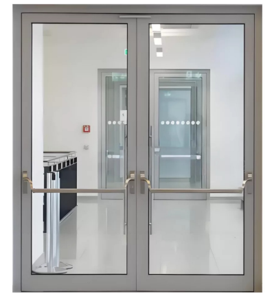 fully glazed fire door for commercial spaces single and double leaf